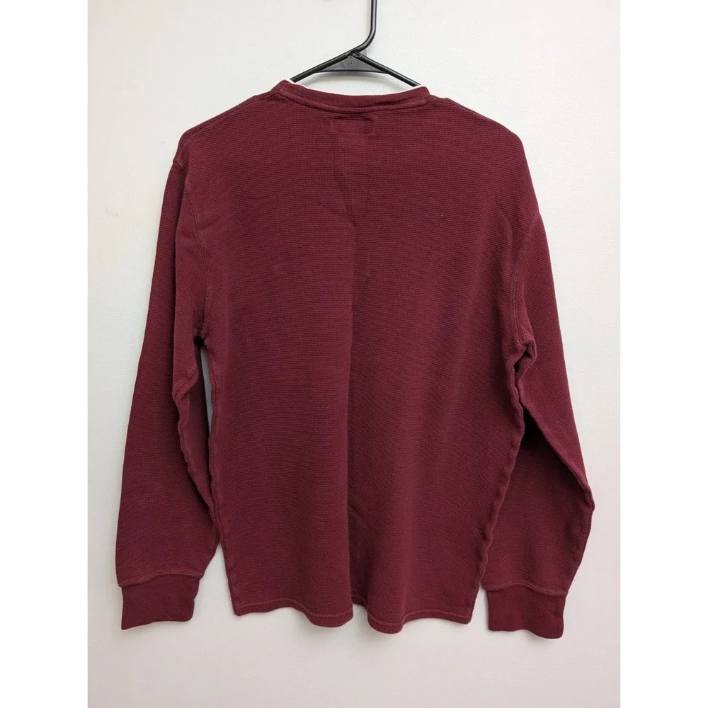 X3 Polo Ralph Lauren Mens Dark Red‎ Pullover Size L Waffle Knit Sweater